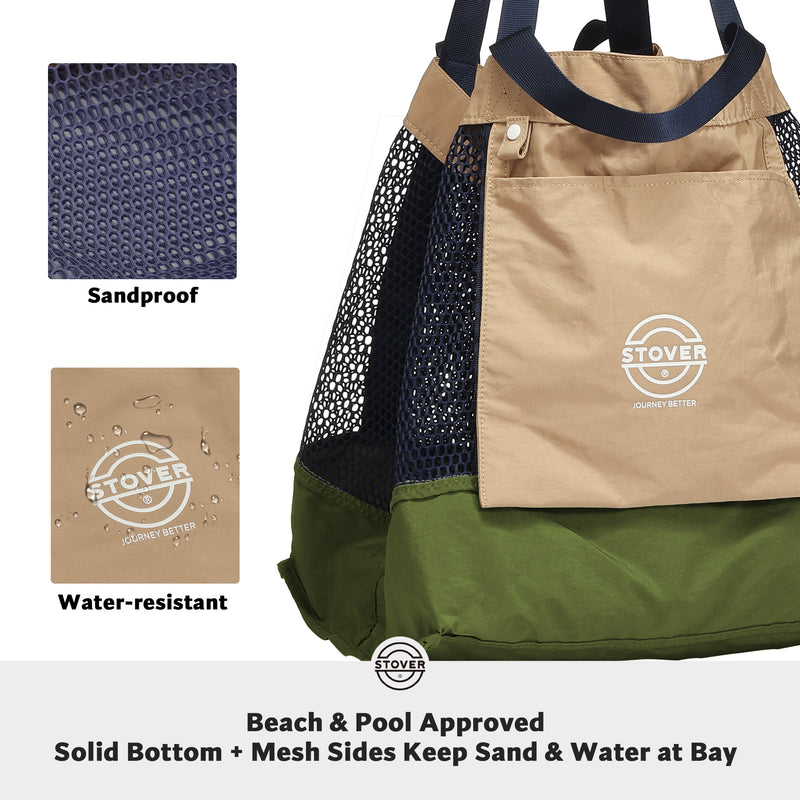 Load image into Gallery viewer, Large Mesh Beach Tote Bag