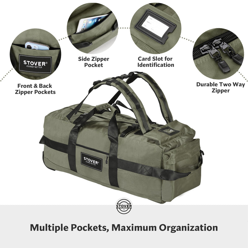 Load image into Gallery viewer, Rolling Duffel Bag with Wheels