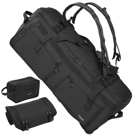 Rolling Duffel Bag with Wheels U-Zip