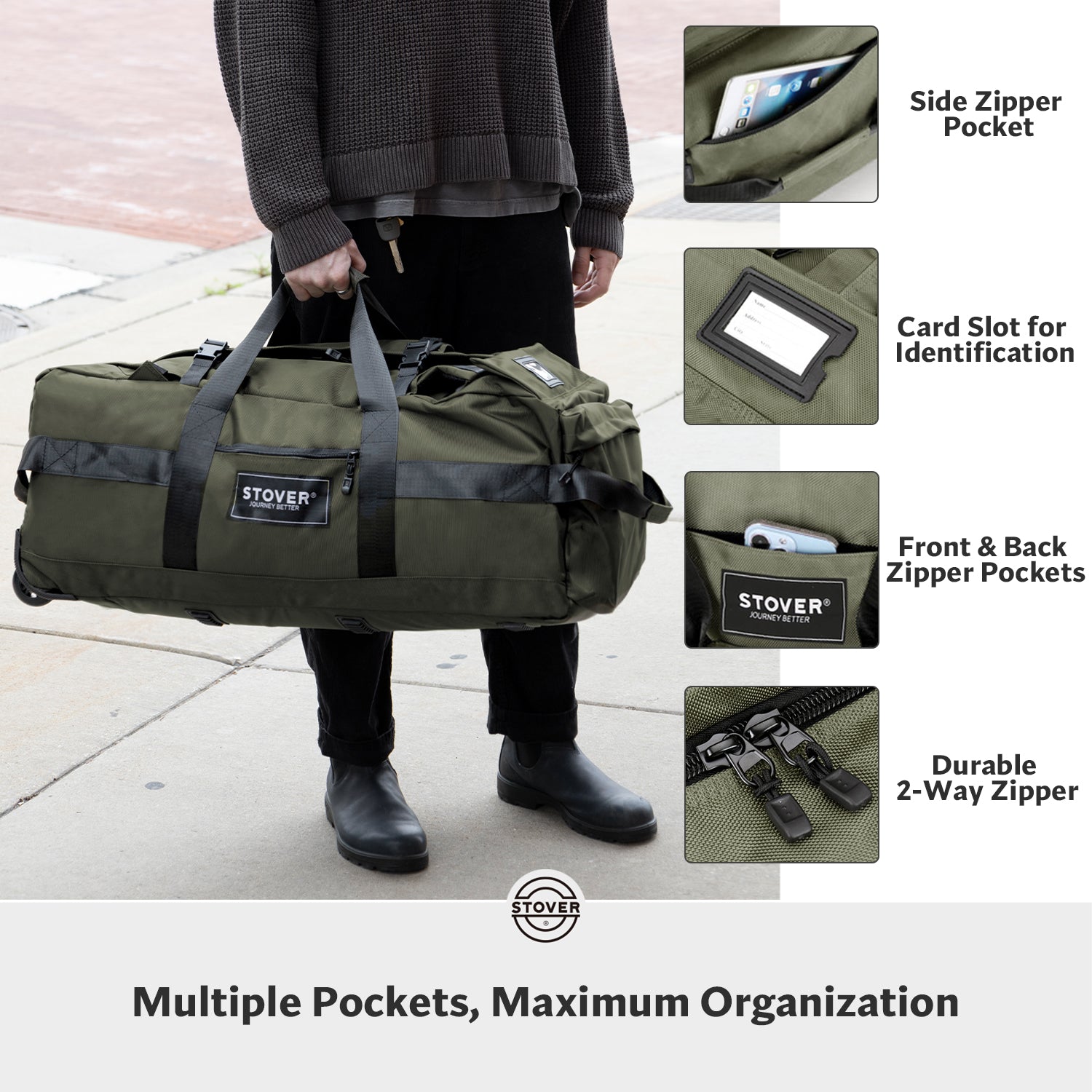 Rolling Duffel Bag with Wheels