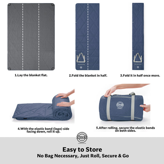 Outdoor Fleece Blanket with Elastic Band