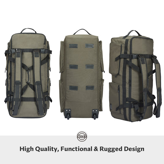 Rolling Duffel Bag with Wheels U-Zip