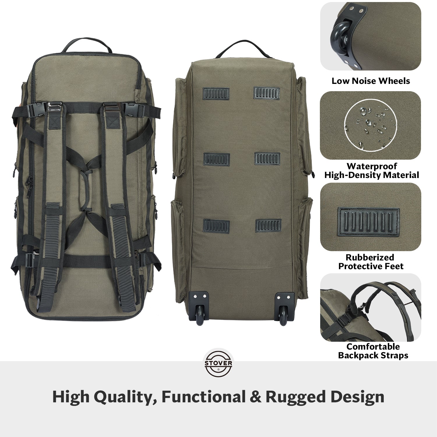 80l foldable travel duffel bag Duffle for Travel, Large Waterproof Bags Weekender Overnight Bag for Men and Women with Shoe Compartment (Black) This 28 inches duffle can be fast folded into itself with a compact size of 24*24*5cm Rolling Duffel Bag Waterproof Weekender